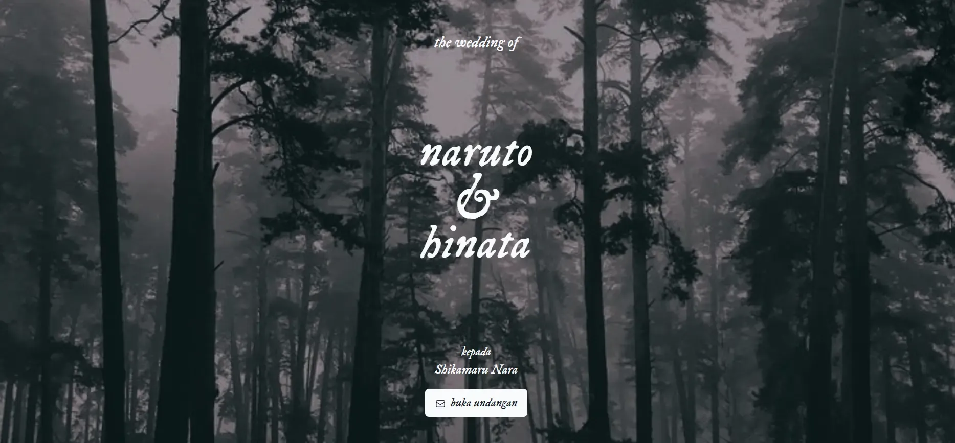 Hero UI of the invitation