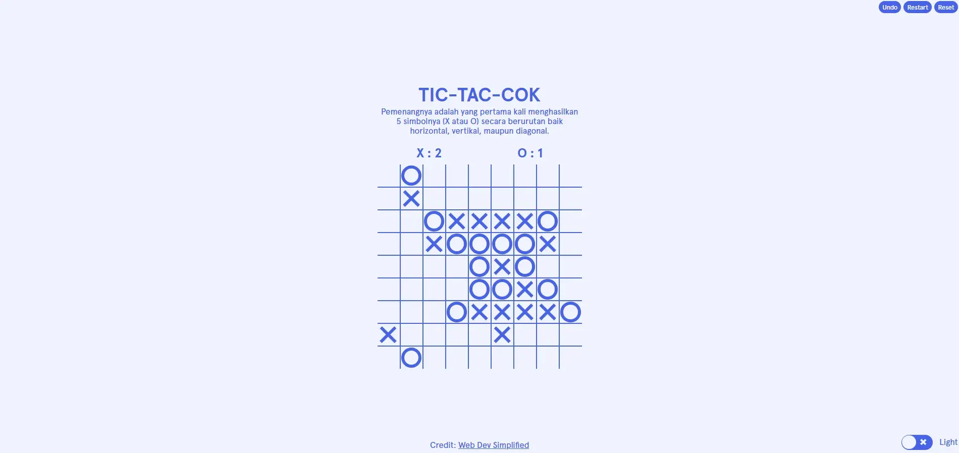 tic-tac-cok light mode UI